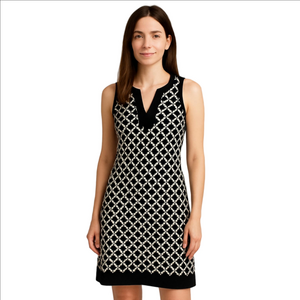 Le Chateau black and white midi dress v neck sleeveless tank xxs